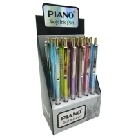 Ручка масляна автомат "PIANO" /РТ-017/ 0.7мм, синя, mix (24/1152)
