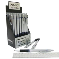 Ручка масляна автомат "PIANO" /РТ-186/ синя, грип (24/1152)