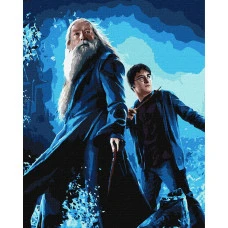 Картина за номерами "Ідейка" /KHO8739/ "Harry Potter: Гаррі та Дамблдор з фарбами металік" 40*50см