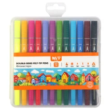 Фломастери "YES" 12 кол. /650575/ ДВОСТОРОННІ Orange Line (1/12/72)