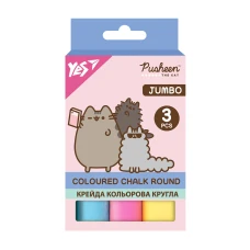 Крейда кольорова 3 шт. "YES" /400553/ "Pusheen" JUMBO (1/12/120)