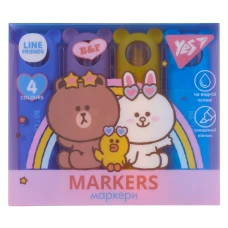 Маркер текстовий "YES" /391105/ "Line Friends" в наборі, 4 шт. (1/24/192)