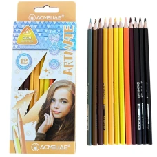 Олівці кольорові "Acmeliae" 12 кол. /8802/ трикут, для портретів (1/12)