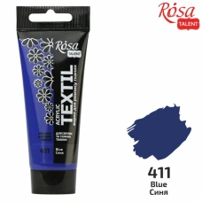 АКРИЛ для тканин "ROSA TALENT" /411/ Синя, 60мл (1/4)