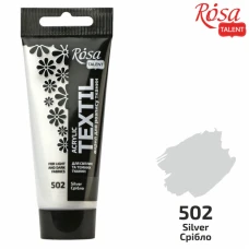АКРИЛ для тканин "ROSA TALENT" /502/ Срібло, 60мл (1/4)