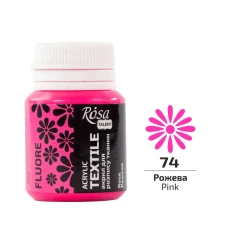 АКРИЛ для тканин "ROSA TALENT" /74/ Рожева, флуоресцентна, 20мл (1/140)