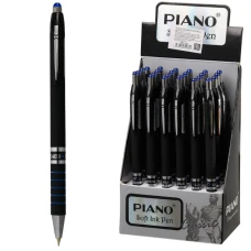 Ручка масляна автомат "PIANO" PB-165 синя, чорний корпус (24)