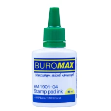 Фарба штемпельна "BuroMAX" /BM.1901-04/ 30 мл зелена (1/12/288)