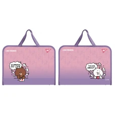 Папка-портфель на блискавці А4+ "Yes" /492315/ "Line Friends" з ткан. ручк. (1/24/48)