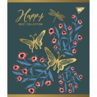 Зошит уч. "YES" 48арк.# /766873/ "Happy" мат. ВДЛ+ УФ-виб+Pantone Gold (5/100)