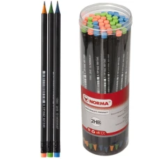 Олівець графітний "NORMA" /136N/ 2НВ, з гумкою (уп.48шт.в тубі) (48/288/1728)