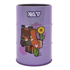 Стакан-підставка для ручок "YES" /470458/ Minecraft бочка, метал (1/100)