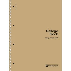 Зошит А4+/80арк. "Student" спіраль тв./підкл. /A4-080-6719K/ #, кремовий блок, крафт, 70г/м2 (4/36)