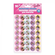 Наліпки-оцінки "YES" /955388/ "Barbie", круглі (1/100)