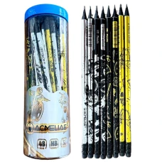 Олівець ч/г "Acmeliae" /43170/ круглий HB, з гумкою, у банці, мікс (48)