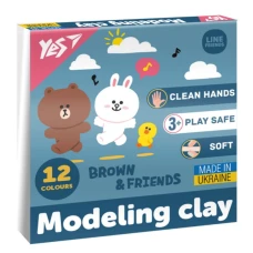 Пластилін 12 кол. 240г "Yes" /540670/ "Line Friends" (1/20)