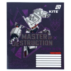 Тетрадь уч. "Kite" 12л.// /TF26-235/ гибр. лак + УФ лак, Transformers (25/600)