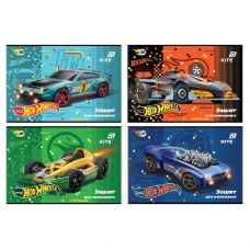 Зошит для малювання А4/12арк. "Kite" /HW26-241/  скоба, гібр. лак + УФ лак, Hot Wheels (20/160)