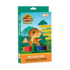 Фломастеры "YES" 12 цв. /650621/ JURASSIC WORLD superwashable у карт. корр. (1/72)
