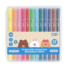 Фломастери "YES" 12 кол. /650613/ ДВОСТОРОННІ Line Friends (1/12) Фломастери "YES" 12 кол. /650613/ ДВОСТОРОННІ Line Friends (1/12)