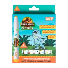 Фломастеры "YES" 8 цв. /650617/ JURASSIC WORLD superwashable у карт. корр. (1/144)