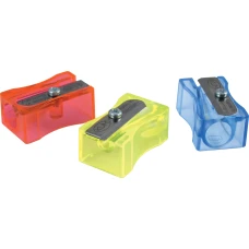 Точилка "KUM" /100-1FT/ пластикова прямокут., з одним отвором б/контейнера, флуор/кол.  (24)