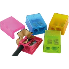Точилка "KUM" /2-in-1K2/POP/ пластикова подвійна "BOX" з контейнером (12)