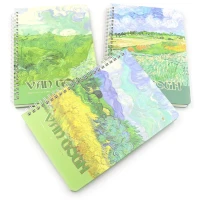 Блокнот 21*15см/80л "JO" /DSCN9945/ на спирали "Ван Гог", 80г/м, микс
