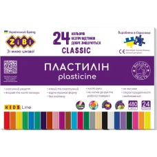 Пластилін "ZiBi" CLASSIC 24 кол. /ZB.6236/ 480г, KIDS Line (1/10)