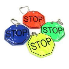 Брелок світловідбивний "JO" /2822-2022-9/ "STOP" 5,3*5,3см, 4кольори (100)