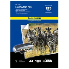 Плівка для ламінування гл. "BuroMAX" /BM 7725/ 125мкм, ф.А4 216х303мм (100л) (1/10)