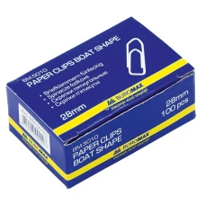 Скріпка "BuroMAX" /BM 5010/  28 мм (100шт) пятиуг. никель (10)