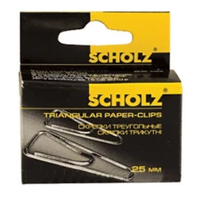 Скріпки "SCHOLZ" /4700/ 25мм (100шт) трикутні никель (10/500)