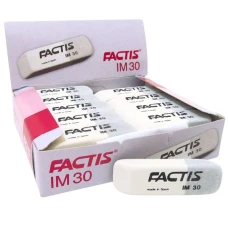 Гумка "FACTIS" /IM30/ прямокутна біло-сіра з фаскою 5,9*1,9*0,9см (30/750)