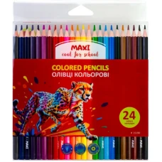 Олівці кольорові "MAXI" 24 кол. /MX15190/ пластикові шестигранні (1/6)