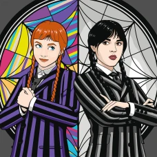 Картина за номерами "SANTI" /954415/ "Wednesday and Divina", 40*40см