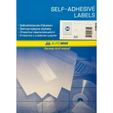 Етикетки з клейким шаром "BuroMAX" /ВМ 2864/  38х21,2мм  (арк 65 шт) (1/10)