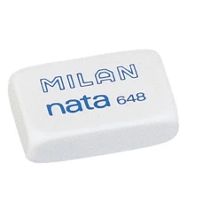 Гумка "MILAN" /648/ "NATA" прямокутн., біла, 2*3см  (48/1200)   