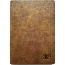 Щоденник ДАТ. 2027 А5/160арк "Bourgeois" /9955/ ШКІР. ЗАМ, крем пап., 70гр/м == (1/20)
