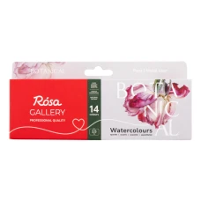 Акварель "ROSA Gallery" /3403429/ 14цв.*2,5мл, кювета, Красный металл.пенал (M) BOTANICAL Акварель "ROSA Gallery" /3403429/ 14цв.*2,5мл, кювета, Красный металл.пенал (M) BOTANICAL