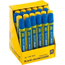 Клей силікатний "BuroMAX" /BM 4802/  50мл з губкою (36)