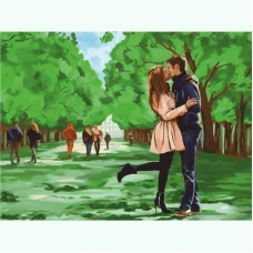 Картина на картоні з контуром "ROSA START" 30*40 „Поцілунок в парку“ БЕЗ ФАРБ /GPA284407/687/ Картина на картоні з контуром "ROSA START" 30*40 „Поцілунок в парку“ БЕЗ ФАРБ /GPA284407/687/
