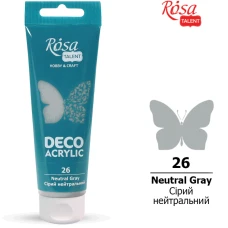 АКРИЛ для декору "ROSA TALENT" /26/ Сірий нейтральний, матовий 75 мл (1/4)