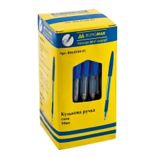 Ручка кулькова "BuroMAX" /BM.8100-01/ синя з гумовим грипом (50/1000)
