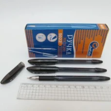 Ручка кулькова "JO" 5022 "Easy Office" ЧОРНА, з гум. грип, 0.7 мм (12/144)