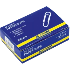 Скріпка "BuroMAX" /BM 5005/  28 мм (100шт) круглий никель (10)