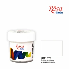 Гуаш "ROSA Studio" 20 мл /901/ Білила титанові (1/80)