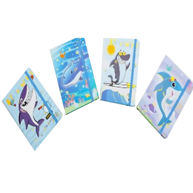 Notebook on rubber band 10.5*14.5 cm "JO" /BD64934/ "Shark" mix4 (1)