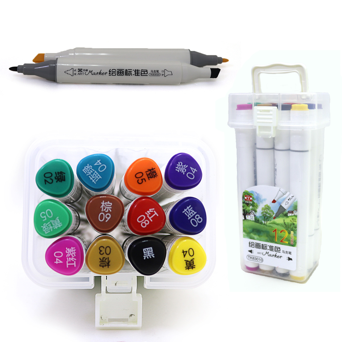 Sketch Marker double-sided "JO" /TK83010-12/ triangular. 12 pieces/set of layers. container (1/2/40)