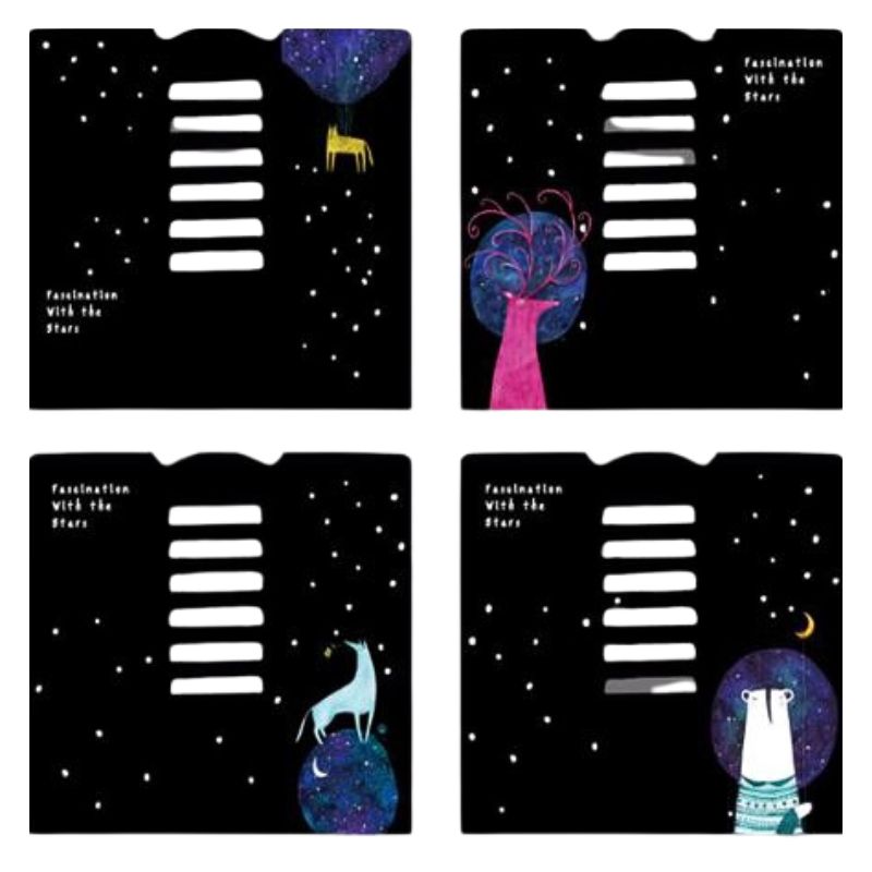 Підставка для книжок металева "JO" /555-37-B/ "Night" 20,8*18,8см,mix (1/12/48)